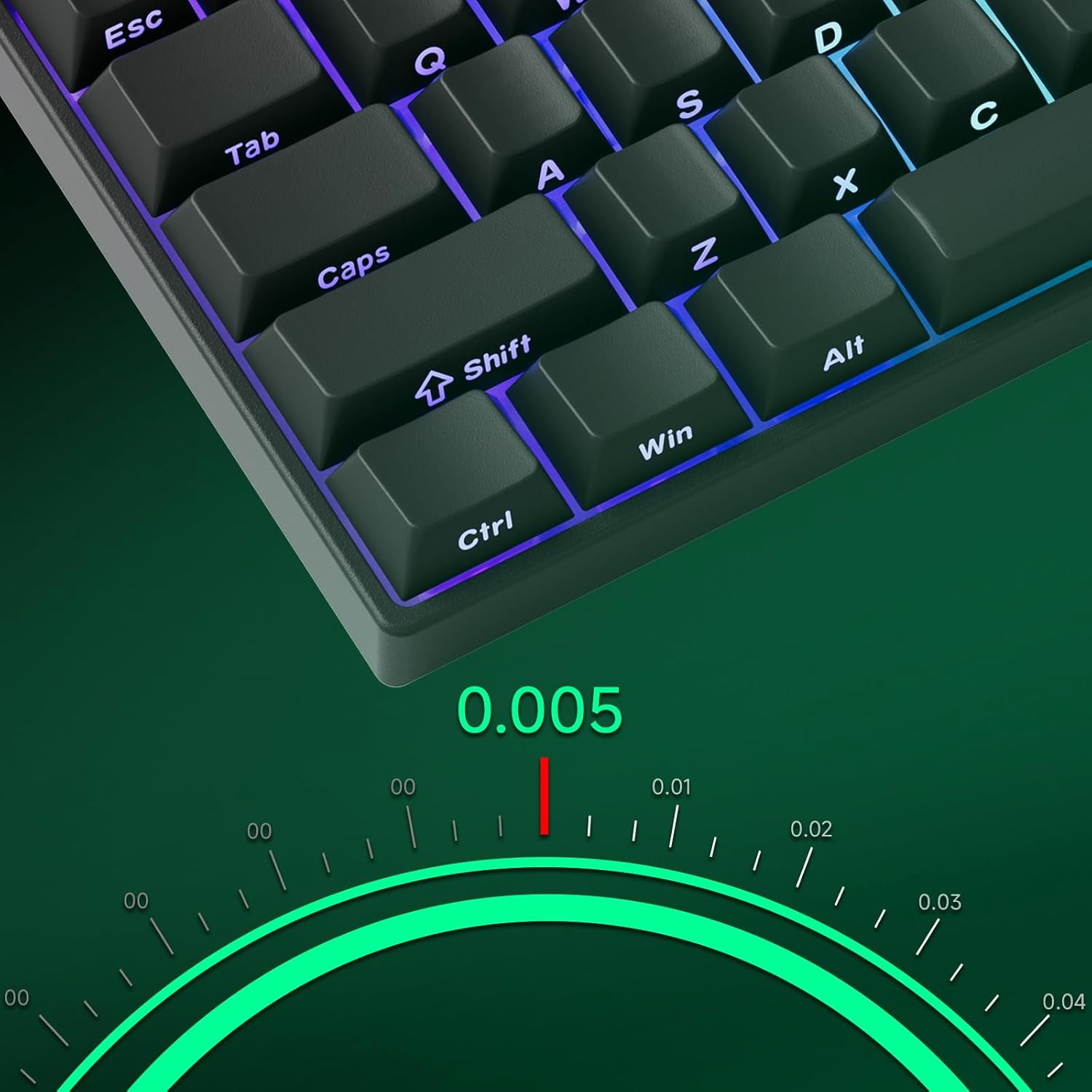 Teclado Mecânico Gamer Magnético Akko x Monsgeek Fun60 Pro SP Preto 8k Switch Akko Glare Linear AKKO01-00005-BLK