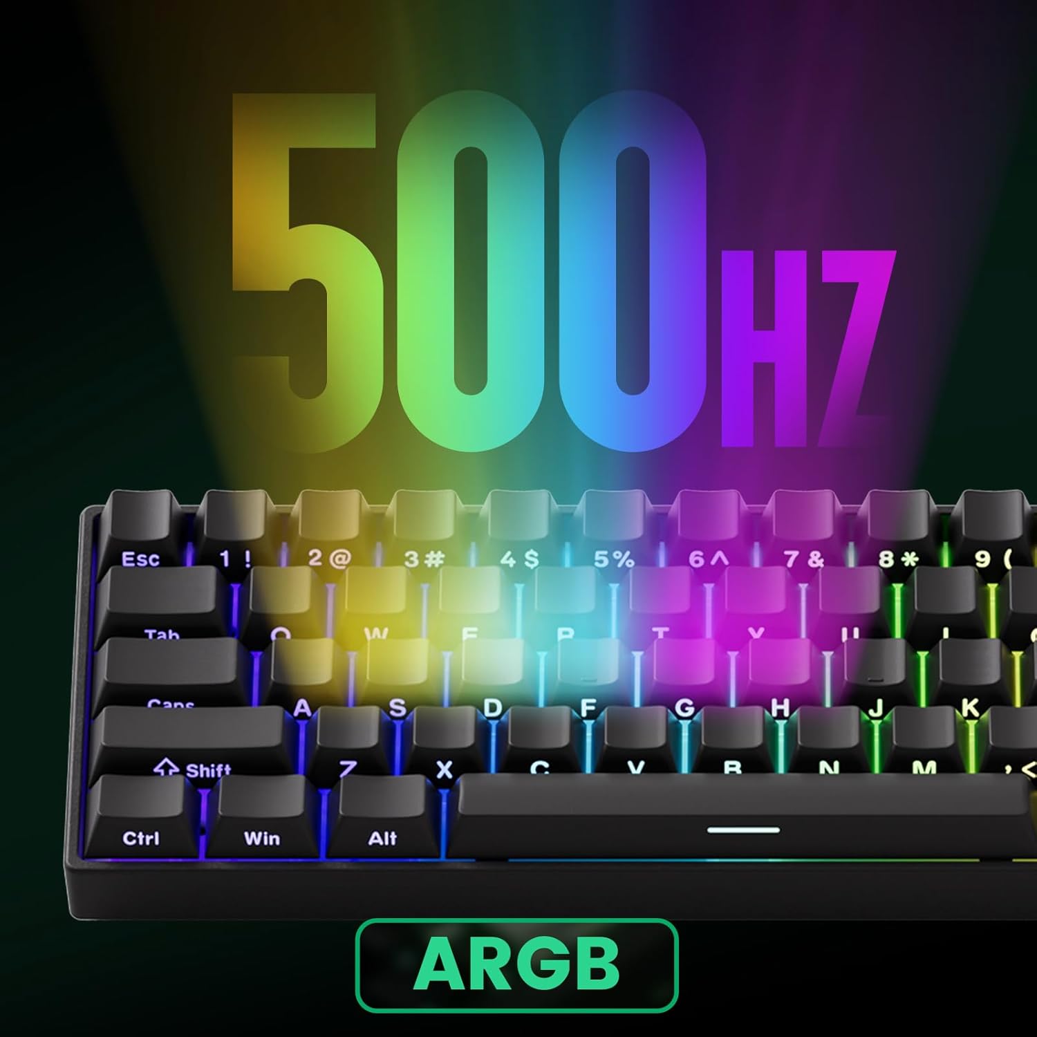 Teclado Mecânico Gamer Magnético Akko x Monsgeek Fun60 Pro SP Preto 8k Switch Akko Glare Linear AKKO01-00005-BLK