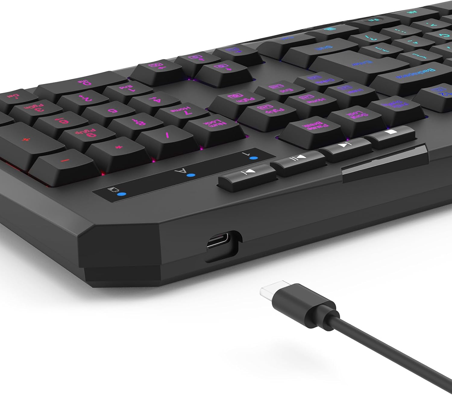 TECLADO MEMBRANA GAMER REDRAGON HARPE WIRELESS PRETO