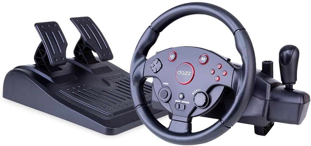 Volante &amp; Pedal Force Driving PS4/PS3/PC/XBOXONE/XBOX360 Preto Dazz