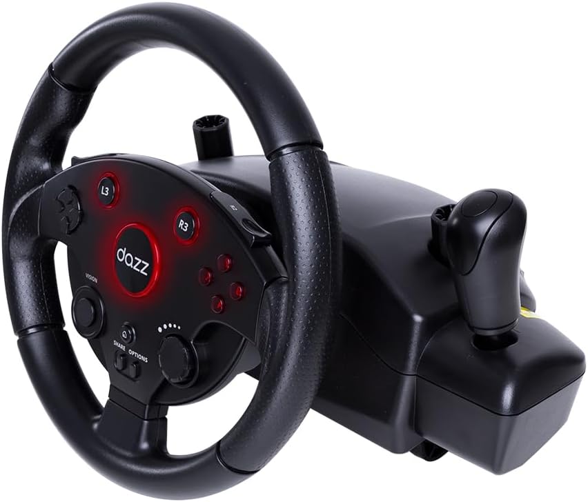 Volante &amp; Pedal Force Driving PS4/PS3/PC/XBOXONE/XBOX360 Preto Dazz