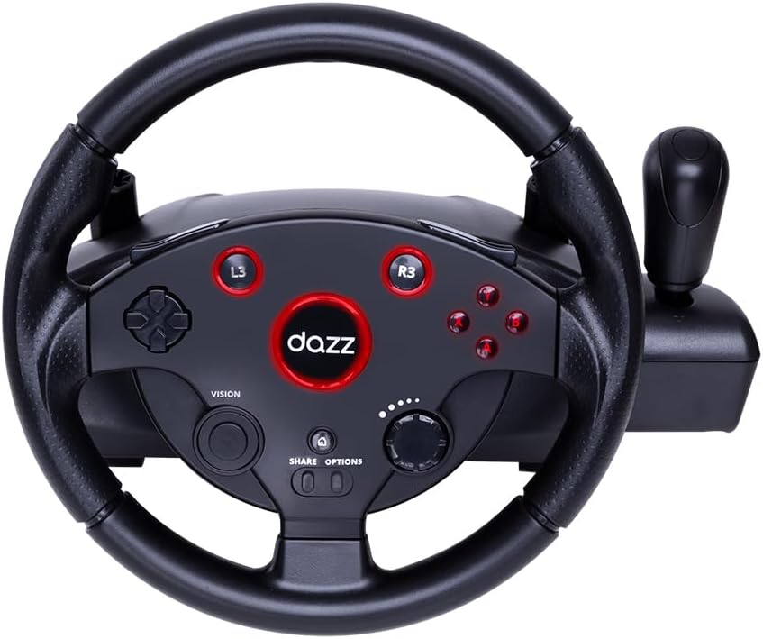 Volante &amp; Pedal Force Driving PS4/PS3/PC/XBOXONE/XBOX360 Preto Dazz