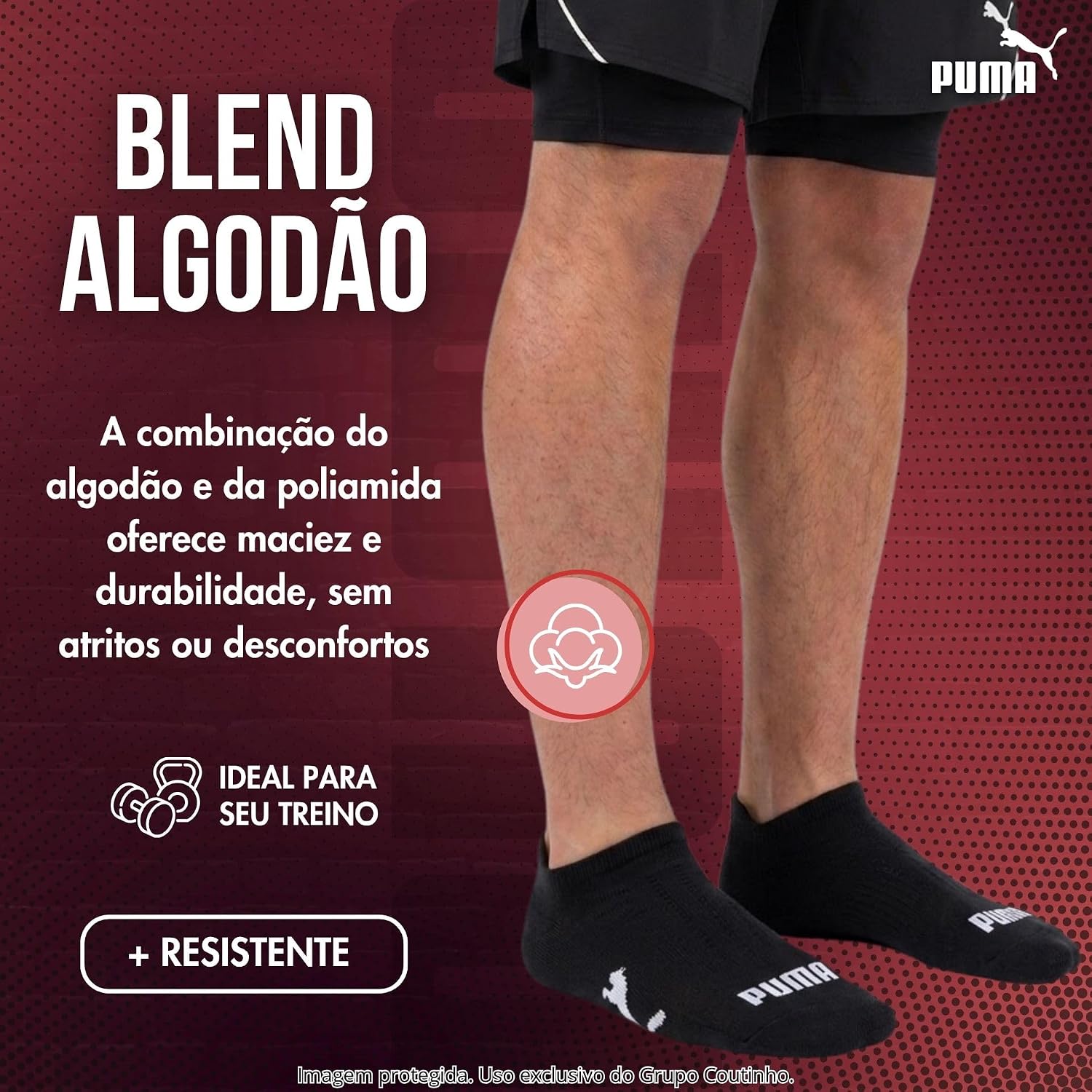 Kit 9 Pares Meia Puma Invisível Soquete Sapatilha Respirável Original