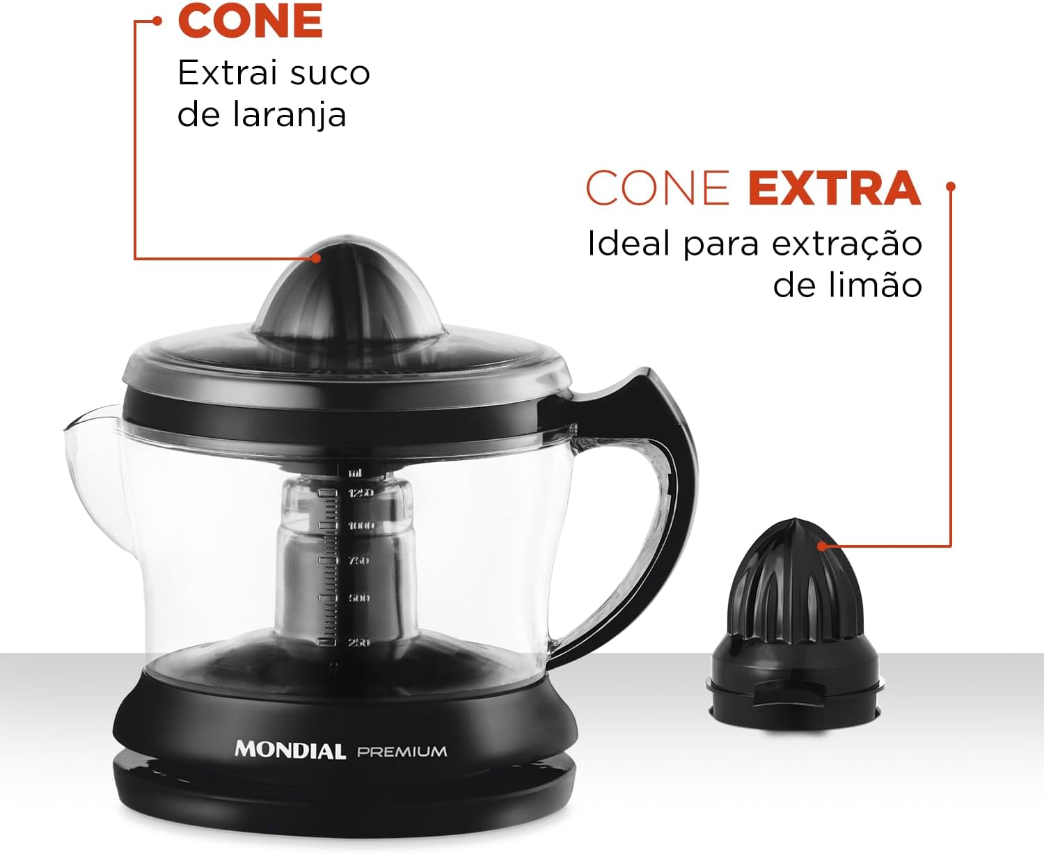 MONDIAL Espremedor Premium, Preto, 30W, 220V - E-02