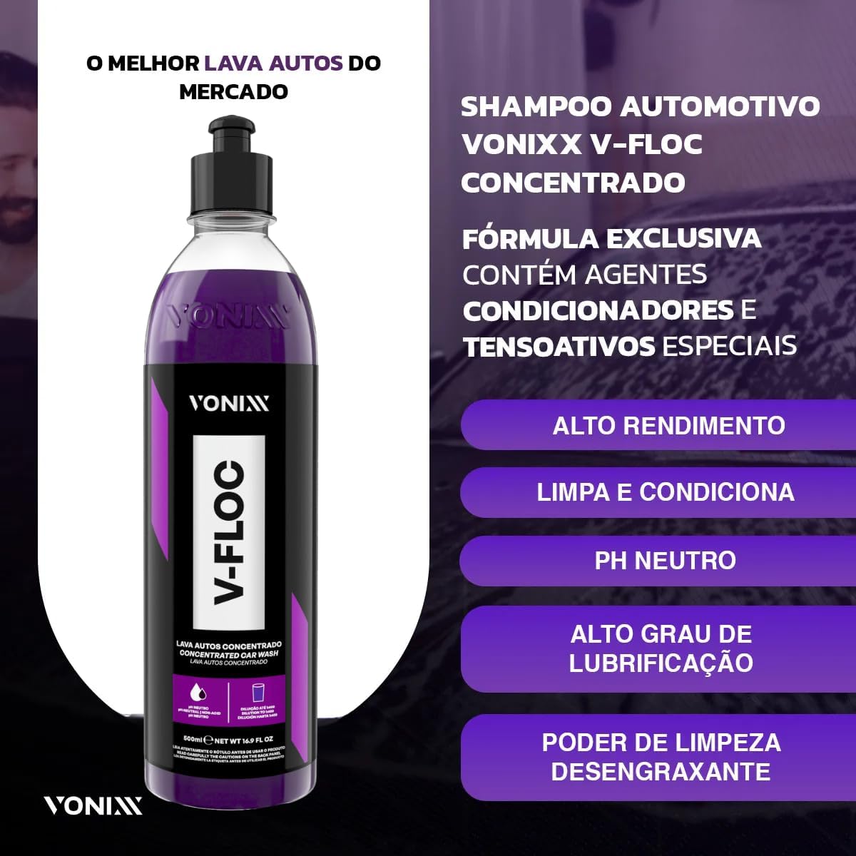 KIT SHAMPOO V-FLOC CERA TOK FINAL REVITALIZADOR INTENSE 240ML VONIXX PRETINHO VINTEX