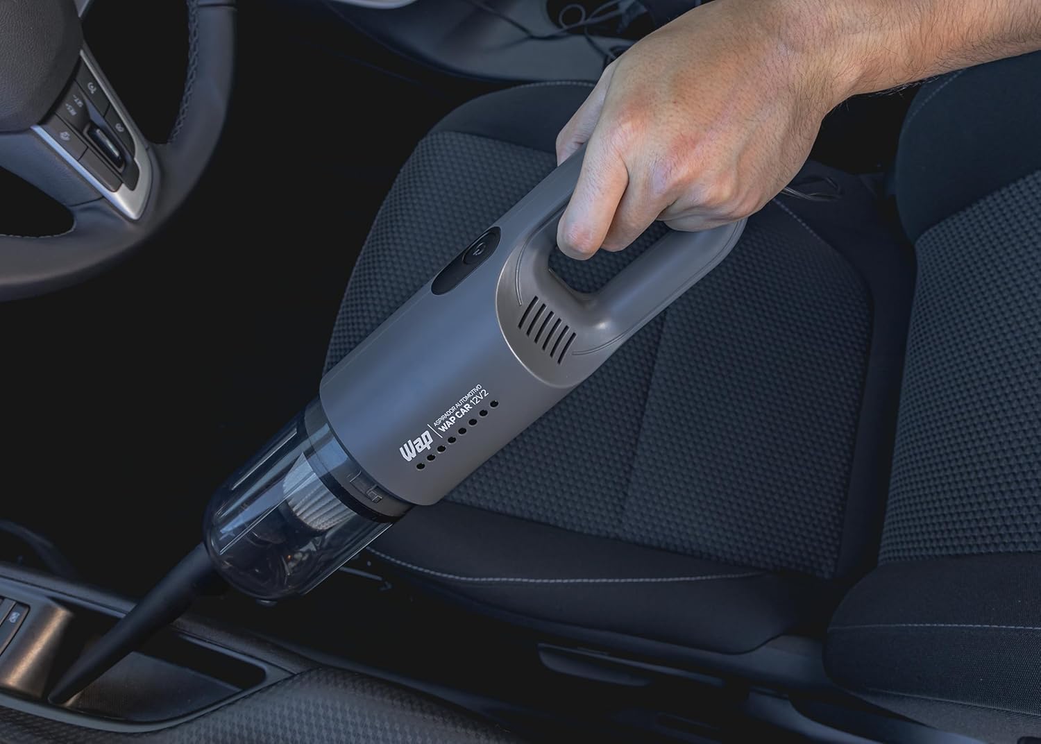 WAP Aspirador de Pó Automotivo Car 12V2, Portátil, 420ml, com Recipiente Removível e Filtro Lavável, 180W 12VDC