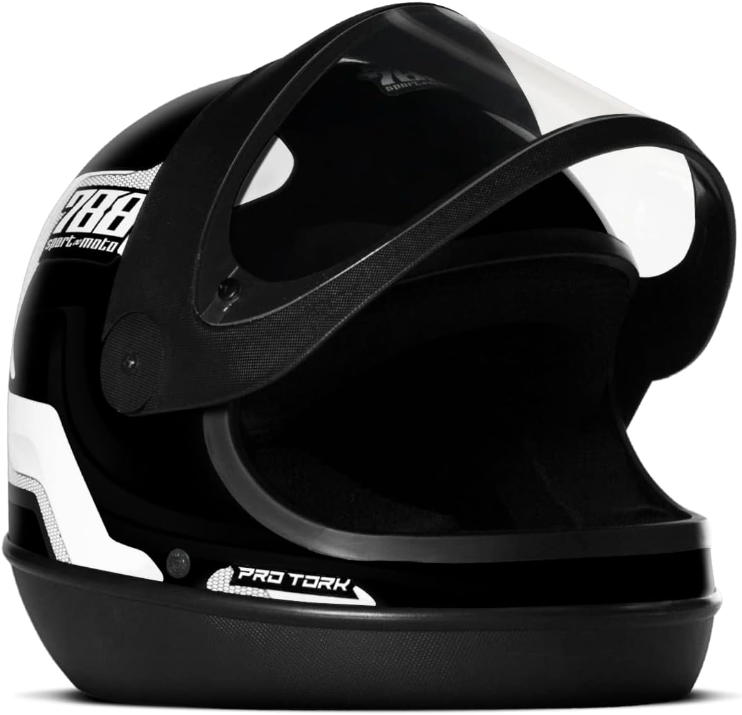 CAPACETE FECHADO PRO TORK SPORT MOTO 788 PRETO - BRANCO TAM. 58