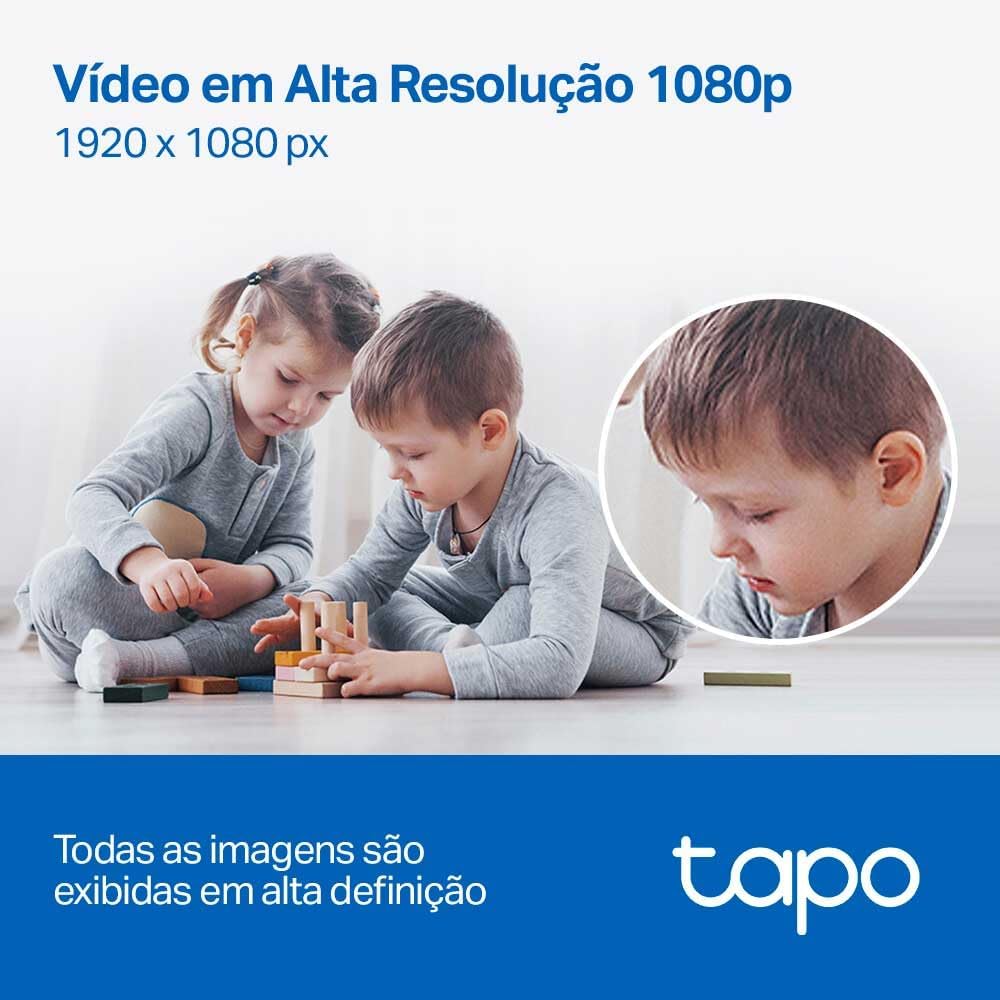 TP-Link Tapo C200, Camera de Segurança Wi-Fi 360º, 1080p Full HD, Visão Noturna, Audio de duas vias, Detecção de Movimentos, Trabalha com Alexa, 512G, Armazenamento na Nuvem