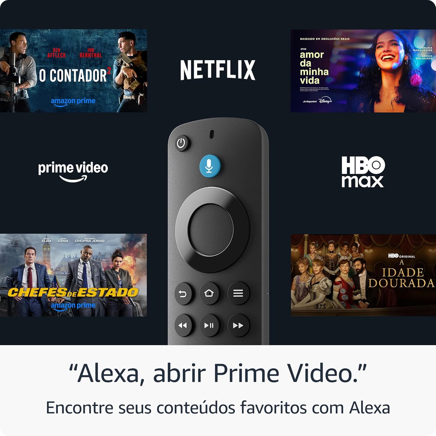 Fire TV Stick HD | Com controle remoto por voz com Alexa (inclui comandos de TV), controles de casa inteligente e streaming em HD