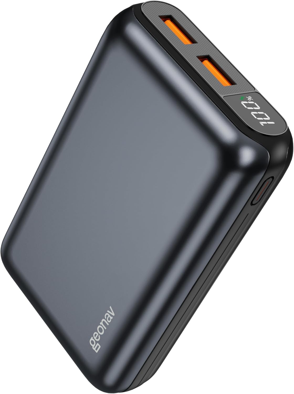 Geonav Power Bank, Carregador Portátil Universal 20.000mAh, USB-A (até 18W) + USB-C (até 20W), Compacto, Carregamento Rápido, Pass Through, Led Indicador de Bateria, PB20K20WSG, Cinza espacial