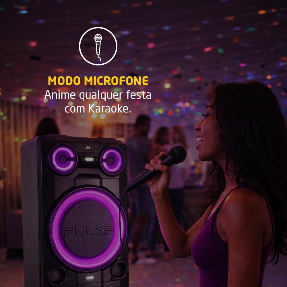 Pulse SP518 Bluetooth Torre de Som, Preto, 2000W RMS, Bivolt