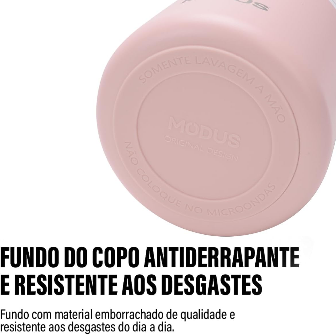Garrafa Térmica 1700ml - Duplamente Isolada a Vácuo, Canudo e Base Emborrachada Anti Derrapante, Mantém Bebidas Quentes por 12 Horas e Geladas por 24 Horas (Rosa)