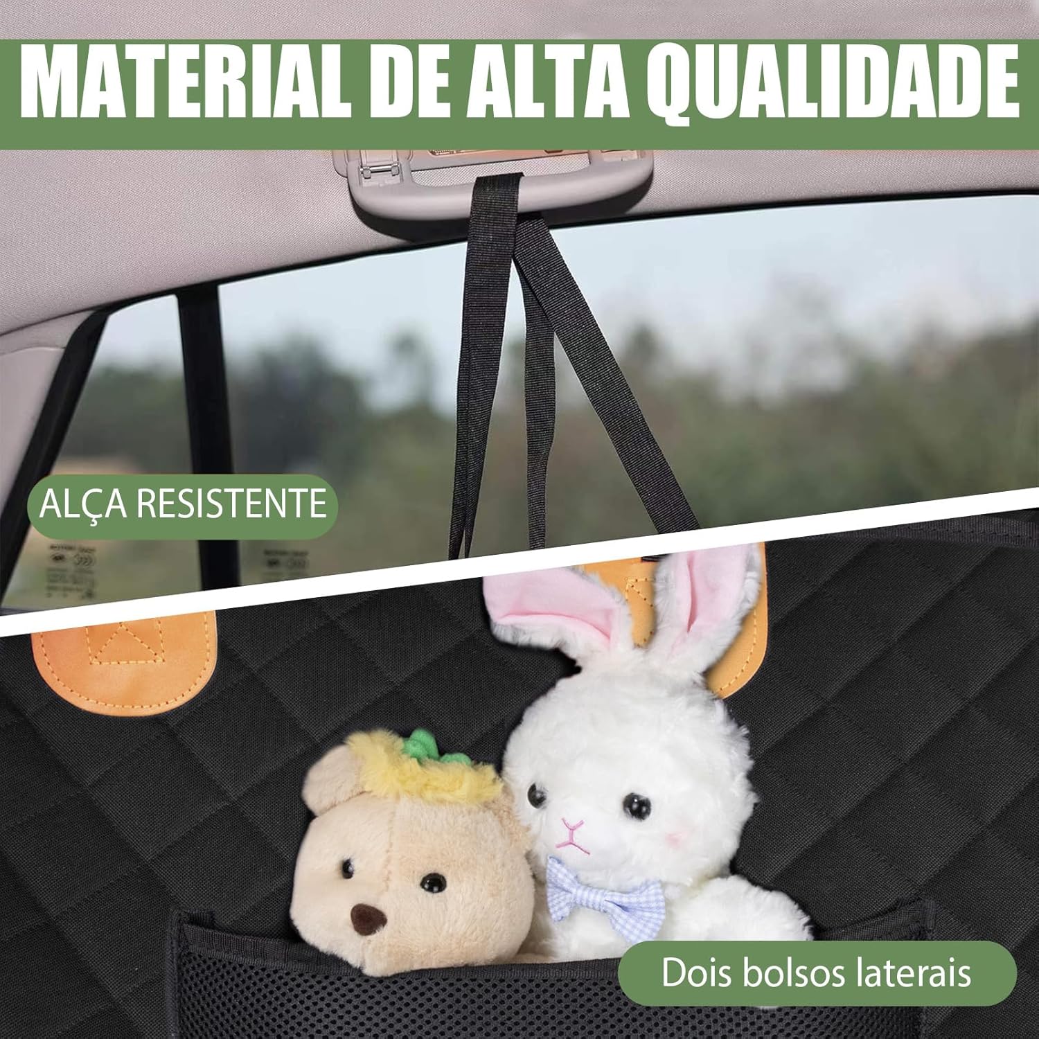 INSMEER Capa Protetora Carro Pet, Proteção 7 em 1 - À Prova D'água, Fundo Rígido, Resistente Ao Desgaste, Lavável À Máquina, Ajuste Universal, Cinto de Segurança e Design de Rede.