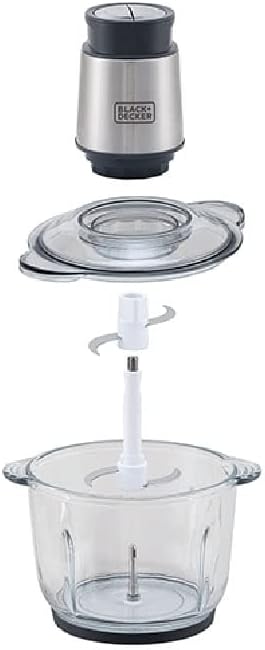 BLACK+DECKER Processador de Alimentos Antiaderente em Inox, Gourmand Gris, Modelo MP300G, 220V