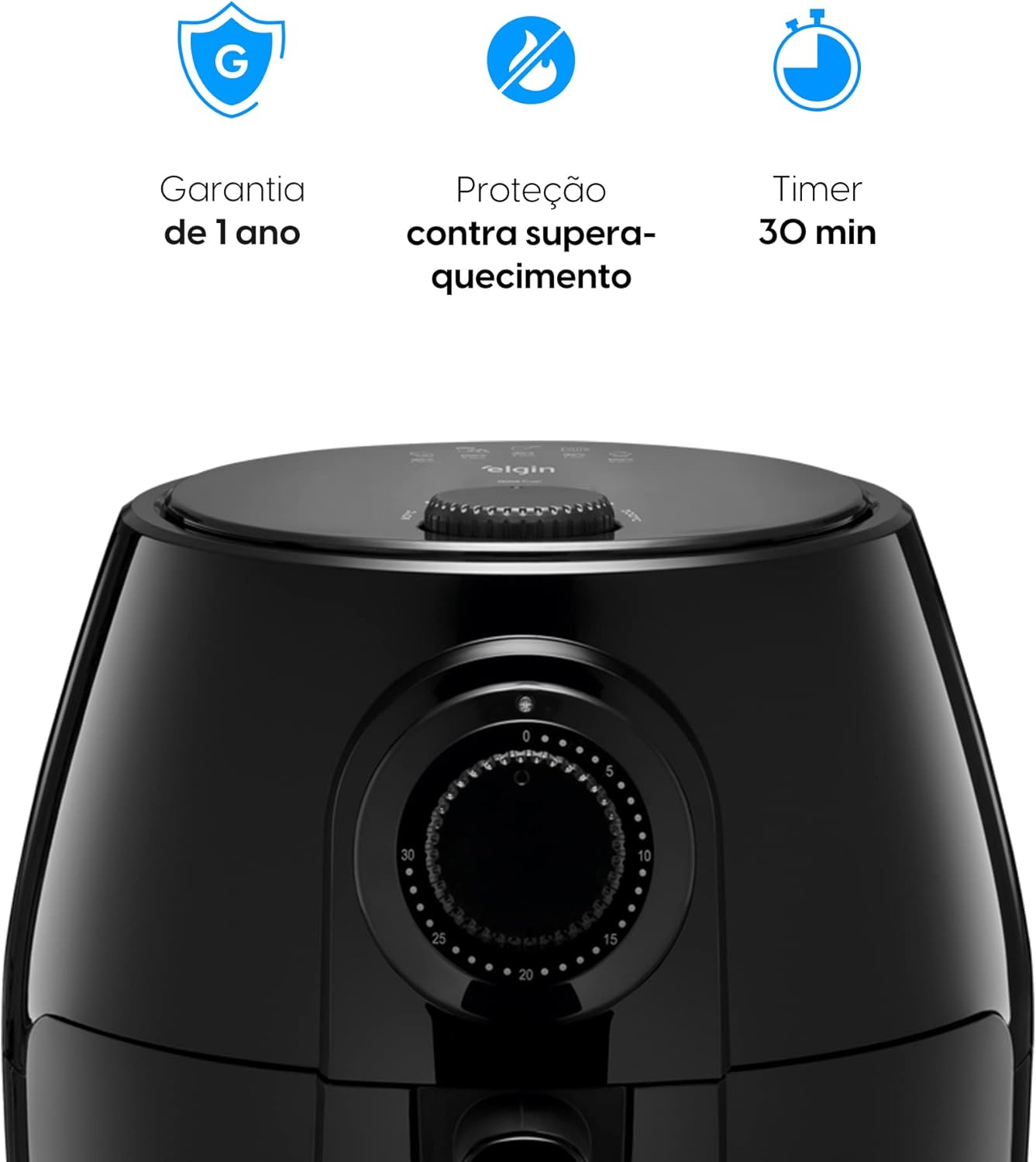 Fritadeira Elétrica Quick Fryer Elgin 4 Litros Preta com cesta removível 220V - Airfryer