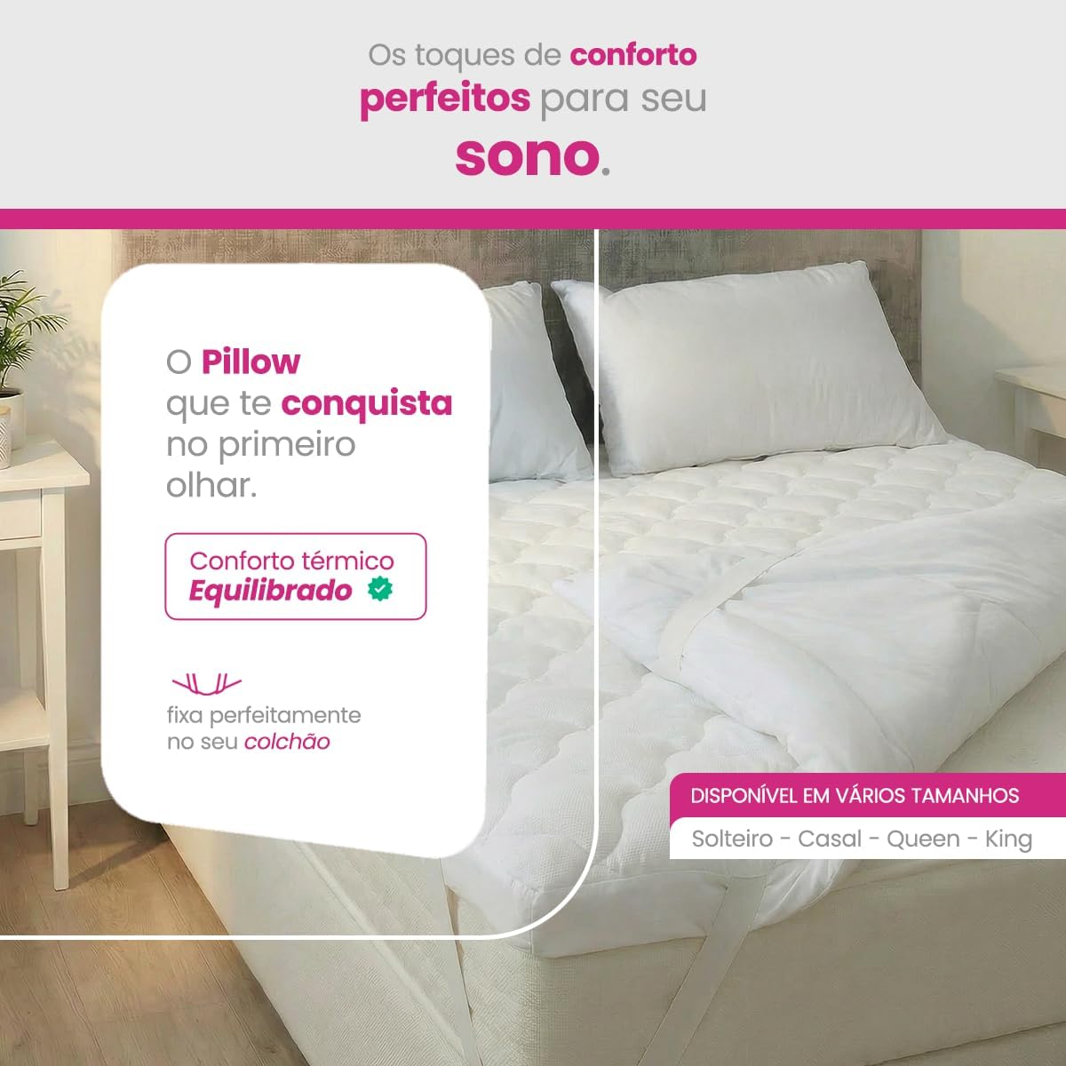 Pillow Top Ortobom Premium Conforto de Hotel em Casa Capa Lavável (Queen)