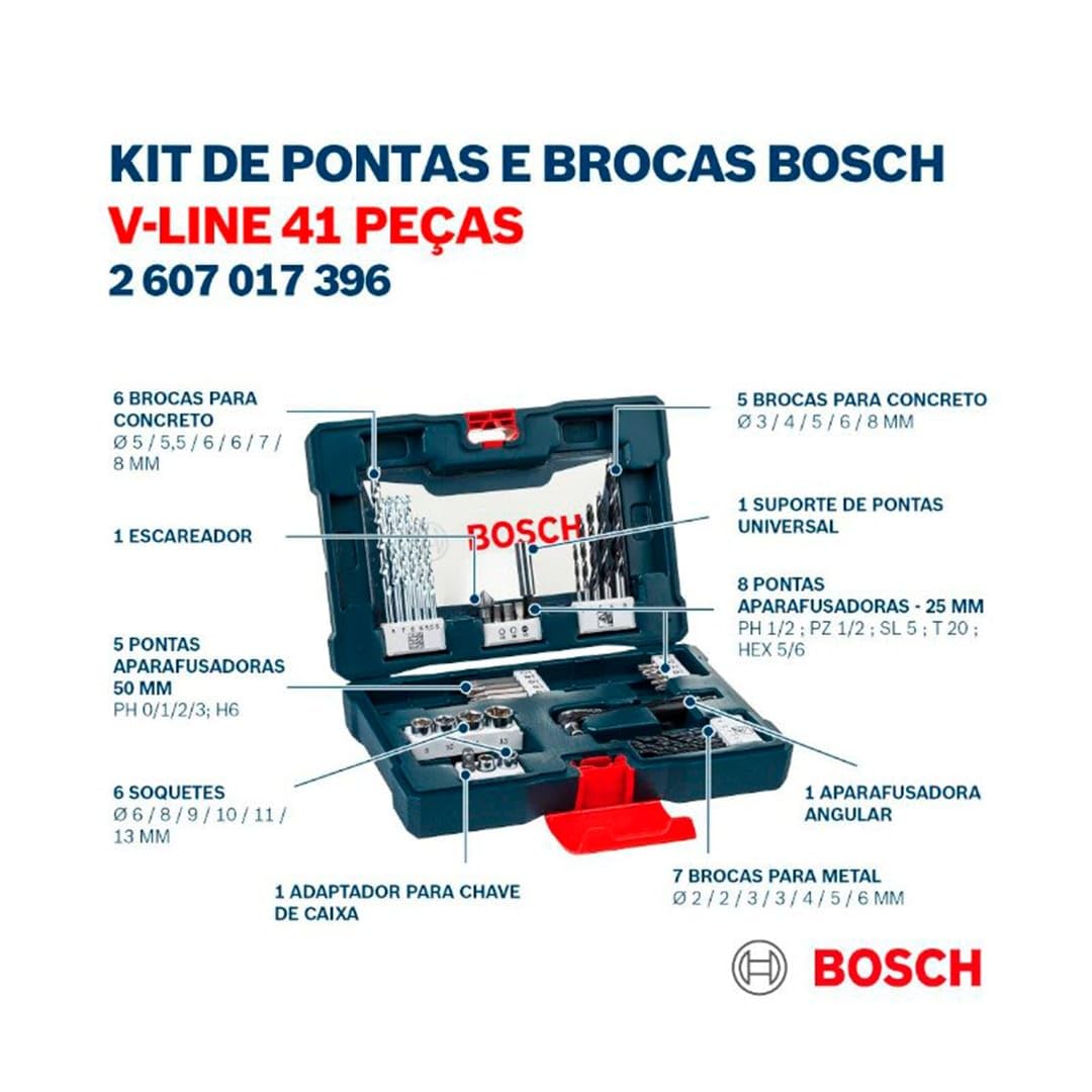 Bosch Kit de pontas e brocas V-Line 41 peças