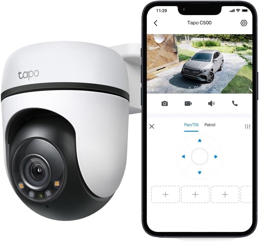 Camera de Segurança wifi Externa TP-Link Tapo C500, Color Night Vision(New), 1080p Full HD, 360° de Alcance, Visão Noturna, a prova d´água IP65, Áudio de Duas Vias, Compatível com Alexa, 512G