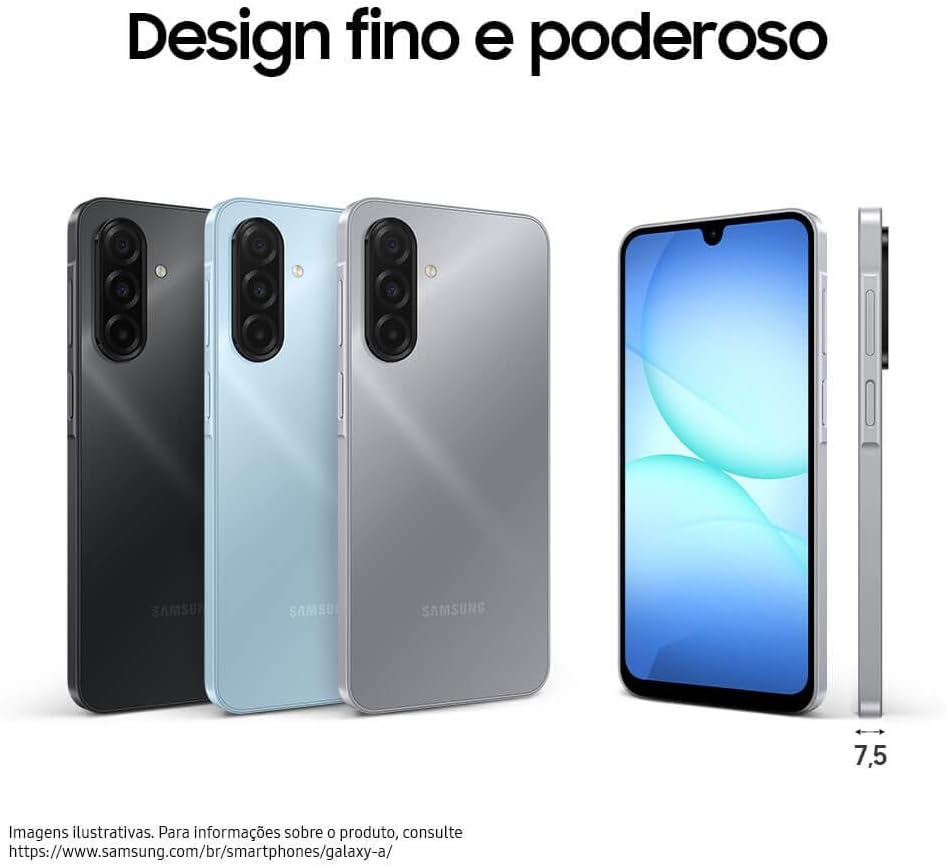 Celular Samsung Galaxy A17, 256GB, 8GB, 50MP Tela 6.7", IP54 - Preto