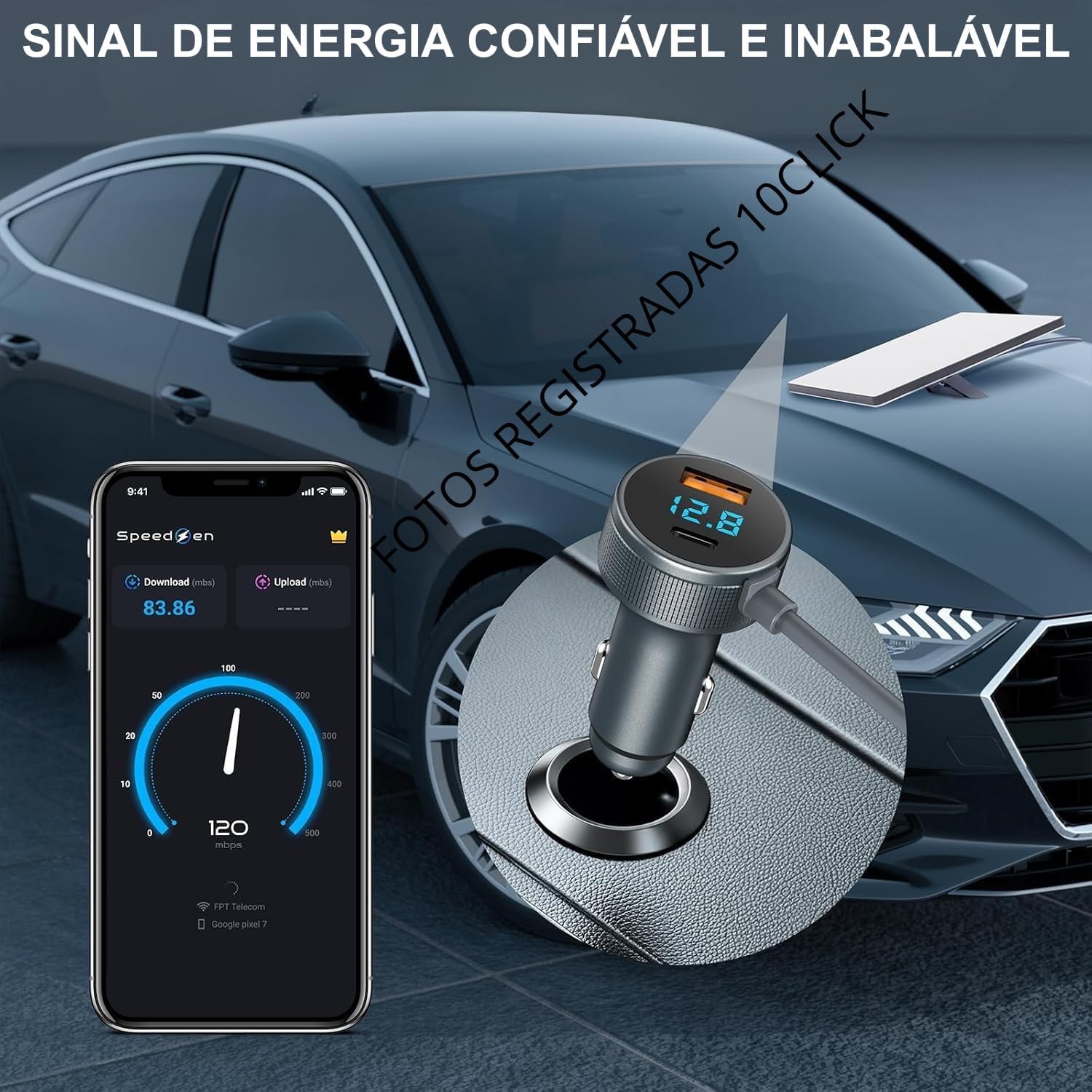 Cabo Veicular Starlink Mini Carro 12v/24v De Carregamento 3 em 1 DC 100W 2 metros Vedação Original Alimentacao Energia Para Ligar No Isqueiro Carregar Pino P4 Caminhão Carro Motorhomes Barcos 10CLICK®