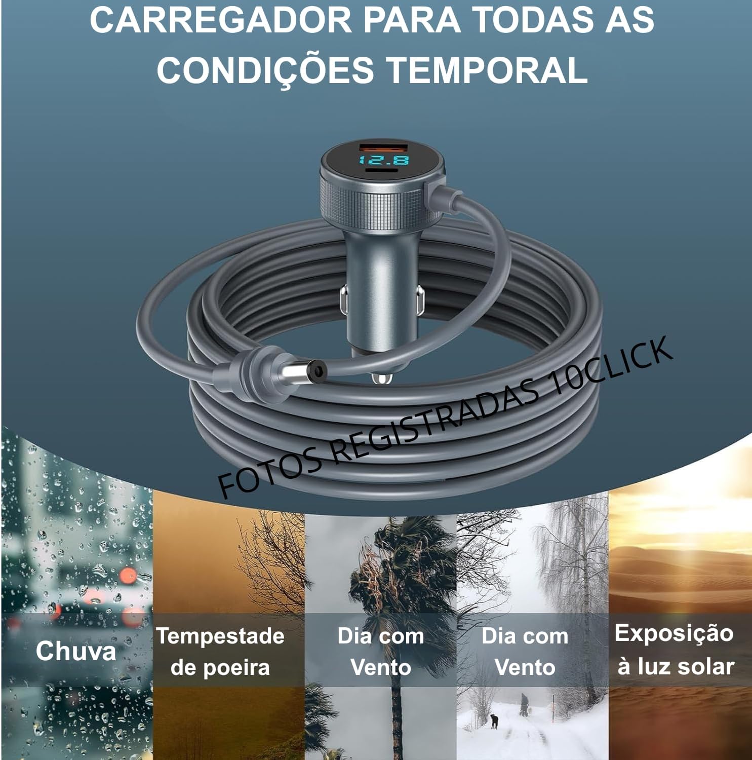 Cabo Veicular Starlink Mini Carro 12v/24v De Carregamento 3 em 1 DC 100W 2 metros Vedação Original Alimentacao Energia Para Ligar No Isqueiro Carregar Pino P4 Caminhão Carro Motorhomes Barcos 10CLICK®