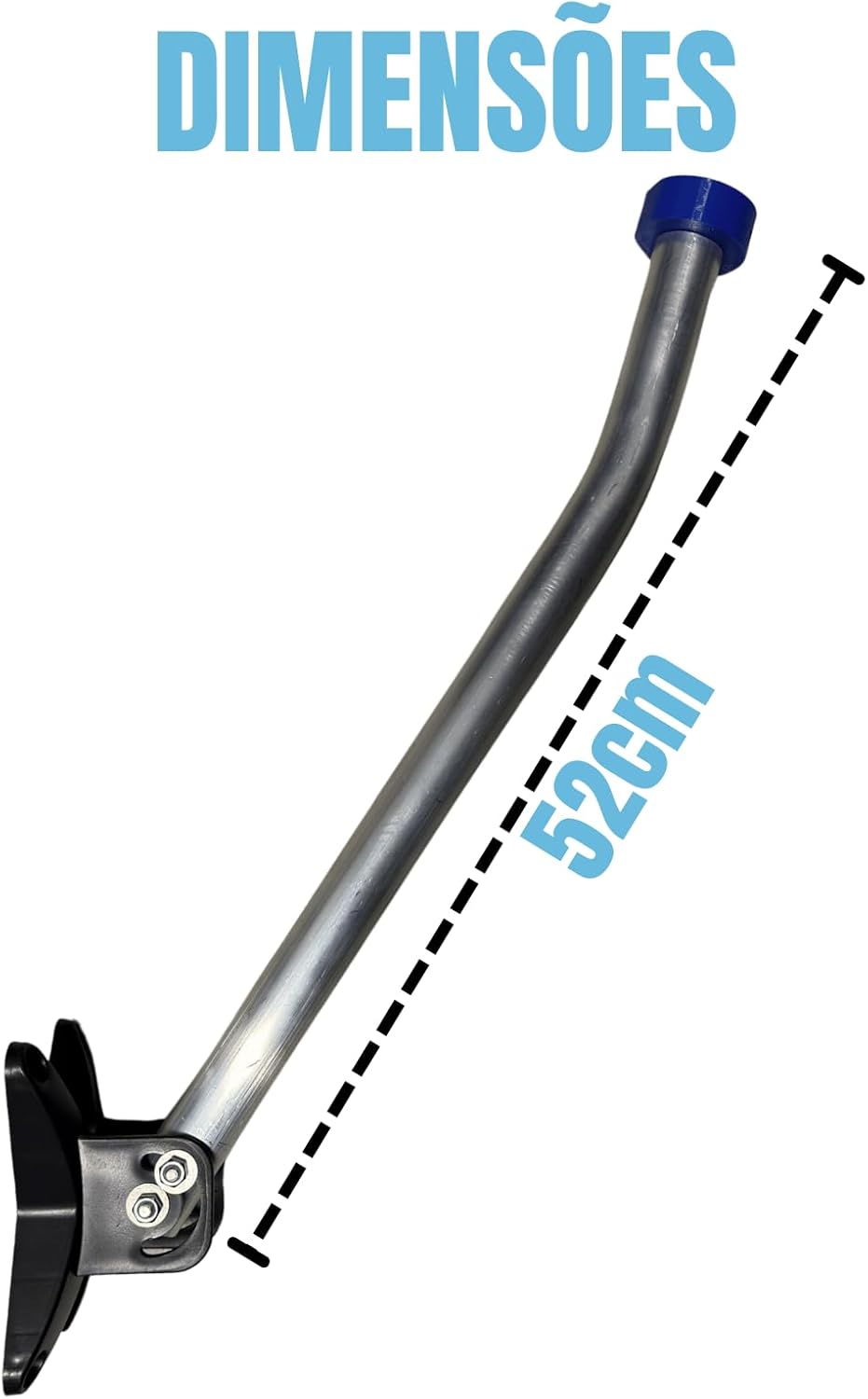 Suporte Articulável para Starlink Mini, Rotação 360 graus, Alumínio, 52 cm, Fixação em Telhado ou Parede