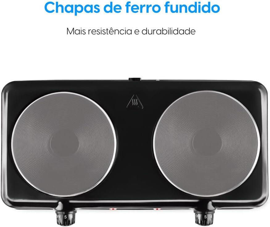 Fogão Elétrico Portátil Cooktop Elgin Double Cook 2 Bocas - 110V