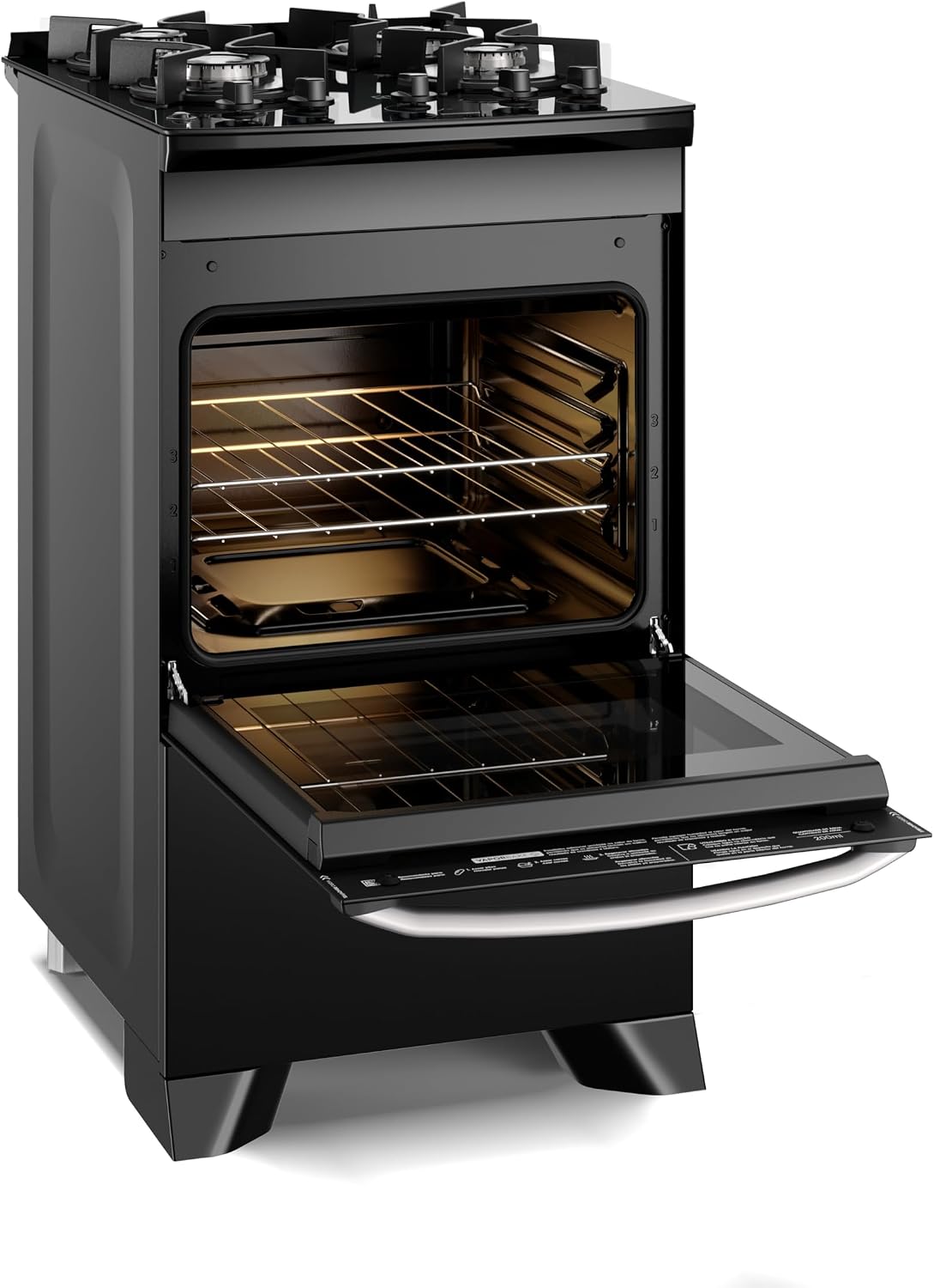 Electrolux Fogão 4 bocas Electrolux Preto Efficient Mesa Vidro, Tripla Chama e PerfectCook (FE4GB) Bivolt