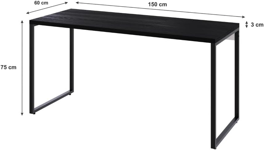 Escrivaninha Trevalla Kuadra Me150-E10 Industrial 150cm Preto Onix