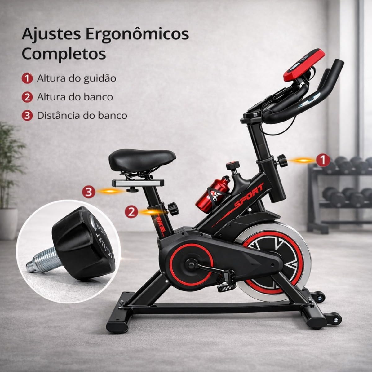 Bike Ergometrica Bicicleta Ergometrica Bike Spinning Silenciosa Vertical Modelo Premium