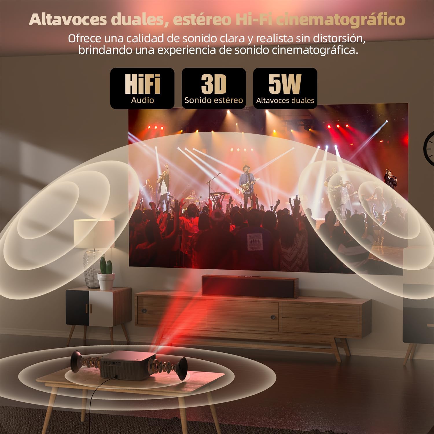 Projetor Full HD 4K 1080P 1000 ANSI Netflix Oficial, Foco Automático, Android 13, Wi-Fi 6 Bluetooth 5.0, Cinema em Casa com Alto-Falante e Remoto, GOKOCO bettdow AC1071