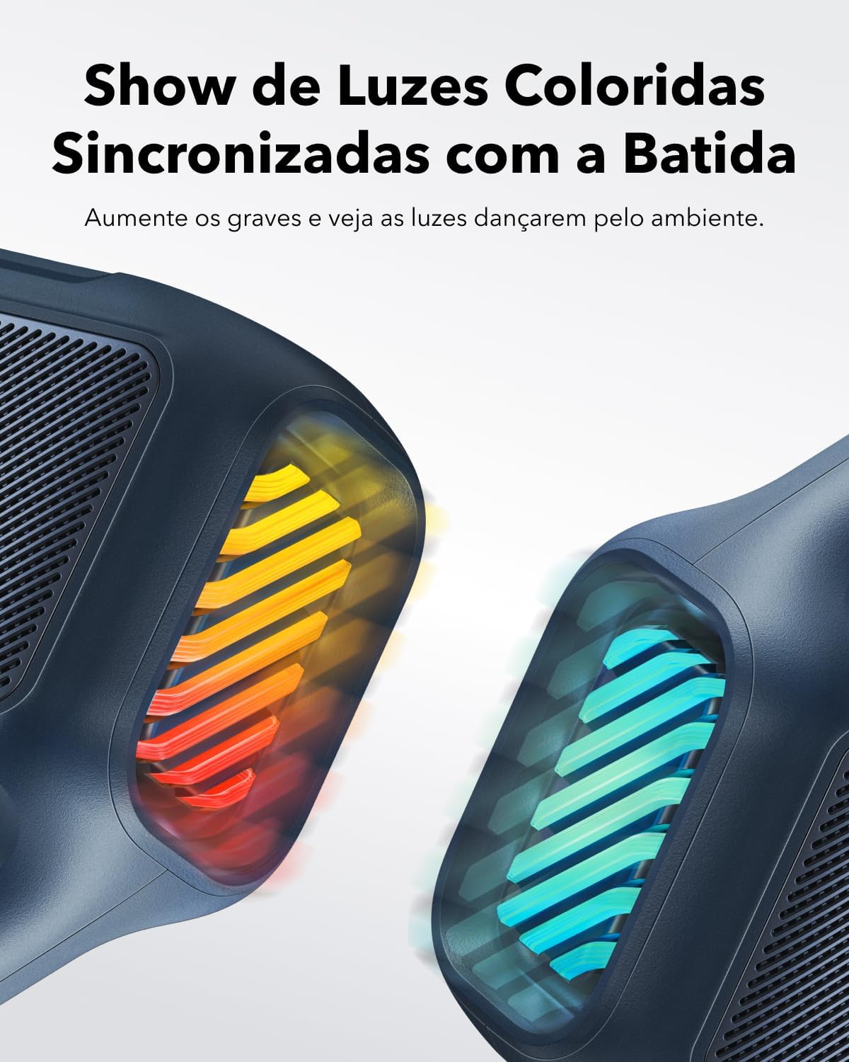 Soundcore Boom 2 da Anker Caixa de Som Portáteis Bluetooth, 80W, Subwoofer, BassUp 2.0, 24H, IPX7, Flutuante, Luzes RGB, USB-C, Equalizador Personalizado, Portátil para Camping e Praia, Azul